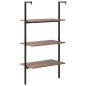 vidaXL Leiterregal mit 3 Böden Dunkelbraun und Schwarz 64x35x120,5cm vidaXL Leiterregal mit 3 Böden Dunkelbraun und Schwarz 64x35x120,5cm