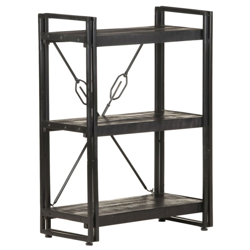 vidaXL Bücherregal 3 Fächer Schwarz 60x30x80 cm Mango Massivholz vidaXL Bücherregal 3 Fächer Schwarz 60x30x80 cm Mango Massivholz