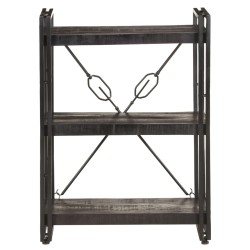 vidaXL Bücherregal 3 Fächer Schwarz 60x30x80 cm Mango Massivholz