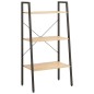 vidaXL Standregal 3 Böden Hellbraun und Schwarz 56x35x108 cm vidaXL Standregal 3 Böden Hellbraun und Schwarz 56x35x108 cm