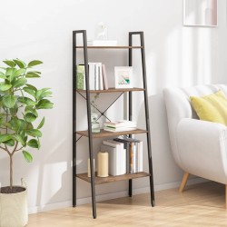 vidaXL Standregal 4 Böden Dunkelbraun und Schwarz 56x35x140 cm
