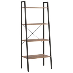 vidaXL Standregal 4 Böden Dunkelbraun und Schwarz 56x35x140 cm