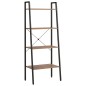 vidaXL Standregal 4 Böden Dunkelbraun und Schwarz 56x35x140 cm vidaXL Standregal 4 Böden Dunkelbraun und Schwarz 56x35x140 cm