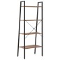 vidaXL Standregal 4 Böden Dunkelbraun und Schwarz 56x35x140 cm vidaXL Standregal 4 Böden Dunkelbraun und Schwarz 56x35x140 cm