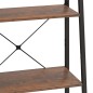 vidaXL Standregal 4 Böden Dunkelbraun und Schwarz 56x35x140 cm vidaXL Standregal 4 Böden Dunkelbraun und Schwarz 56x35x140 cm