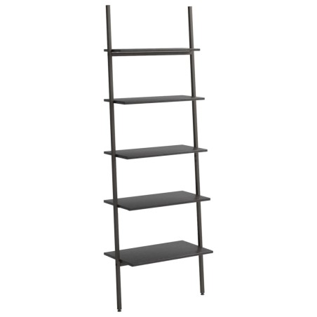 vidaXL Anlehnregal mit 5 Ablagen Schwarz 64x34x185,5 cm