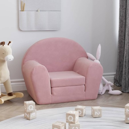 Schlafsofa für Kinder Rosa Weicher Plüsch