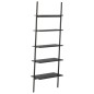 vidaXL Anlehnregal mit 5 Ablagen Schwarz 64x34x185,5 cm vidaXL Anlehnregal mit 5 Ablagen Schwarz 64x34x185,5 cm