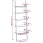vidaXL Anlehnregal mit 5 Ablagen Schwarz 64x34x185,5 cm vidaXL Anlehnregal mit 5 Ablagen Schwarz 64x34x185,5 cm