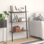 vidaXL Anlehnregal mit 3 Ablagen Dunkelbraun und Schwarz 64x34x116 cm vidaXL Anlehnregal mit 3 Ablagen Dunkelbraun und Schwarz 64x34x116 cm