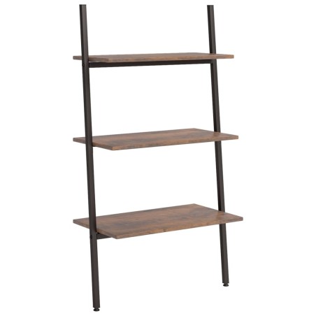 vidaXL Anlehnregal mit 3 Ablagen Dunkelbraun und Schwarz 64x34x116 cm