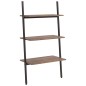 vidaXL Anlehnregal mit 3 Ablagen Dunkelbraun und Schwarz 64x34x116 cm vidaXL Anlehnregal mit 3 Ablagen Dunkelbraun und Schwarz 64x34x116 cm