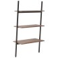 vidaXL Anlehnregal mit 3 Ablagen Dunkelbraun und Schwarz 64x34x116 cm vidaXL Anlehnregal mit 3 Ablagen Dunkelbraun und Schwarz 64x34x116 cm
