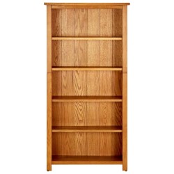 vidaXL Bücherregal 5 Fächer 70x22x140 cm Massivholz Eiche