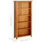 vidaXL Bücherregal 5 Fächer 70x22x140 cm Massivholz Eiche vidaXL Bücherregal 5 Fächer 70x22x140 cm Massivholz Eiche