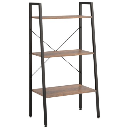 vidaXL Standregal mit 3 Böden Dunkelbraun und Schwarz 56x35x108 cm