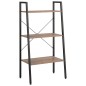 vidaXL Standregal mit 3 Böden Dunkelbraun und Schwarz 56x35x108 cm vidaXL Standregal mit 3 Böden Dunkelbraun und Schwarz 56x35x108 cm