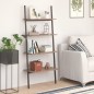 vidaXL Anlehnregal mit 4 Ablagen Dunkelbraun und Schwarz 64x34x150,5cm vidaXL Anlehnregal mit 4 Ablagen Dunkelbraun und Schwarz 64x34x150,5cm