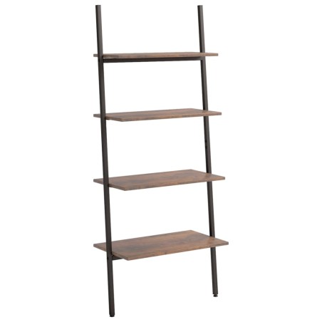 vidaXL Anlehnregal mit 4 Ablagen Dunkelbraun und Schwarz 64x34x150,5cm