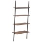 vidaXL Anlehnregal mit 4 Ablagen Dunkelbraun und Schwarz 64x34x150,5cm vidaXL Anlehnregal mit 4 Ablagen Dunkelbraun und Schwarz 64x34x150,5cm