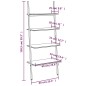 vidaXL Anlehnregal mit 4 Ablagen Dunkelbraun und Schwarz 64x34x150,5cm vidaXL Anlehnregal mit 4 Ablagen Dunkelbraun und Schwarz 64x34x150,5cm
