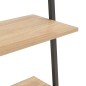 vidaXL Anlehnregal mit 3 Ablagen Hellbraun und Schwarz 64x34x116 cm vidaXL Anlehnregal mit 3 Ablagen Hellbraun und Schwarz 64x34x116 cm