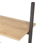 vidaXL Anlehnregal mit 3 Ablagen Hellbraun und Schwarz 64x34x116 cm vidaXL Anlehnregal mit 3 Ablagen Hellbraun und Schwarz 64x34x116 cm
