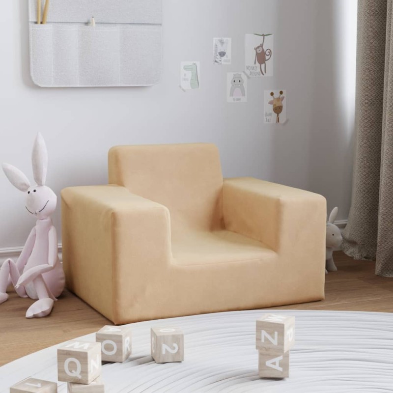 Kindersofa Creme Weich Plüsch Kindersofa Creme Weich Plüsch