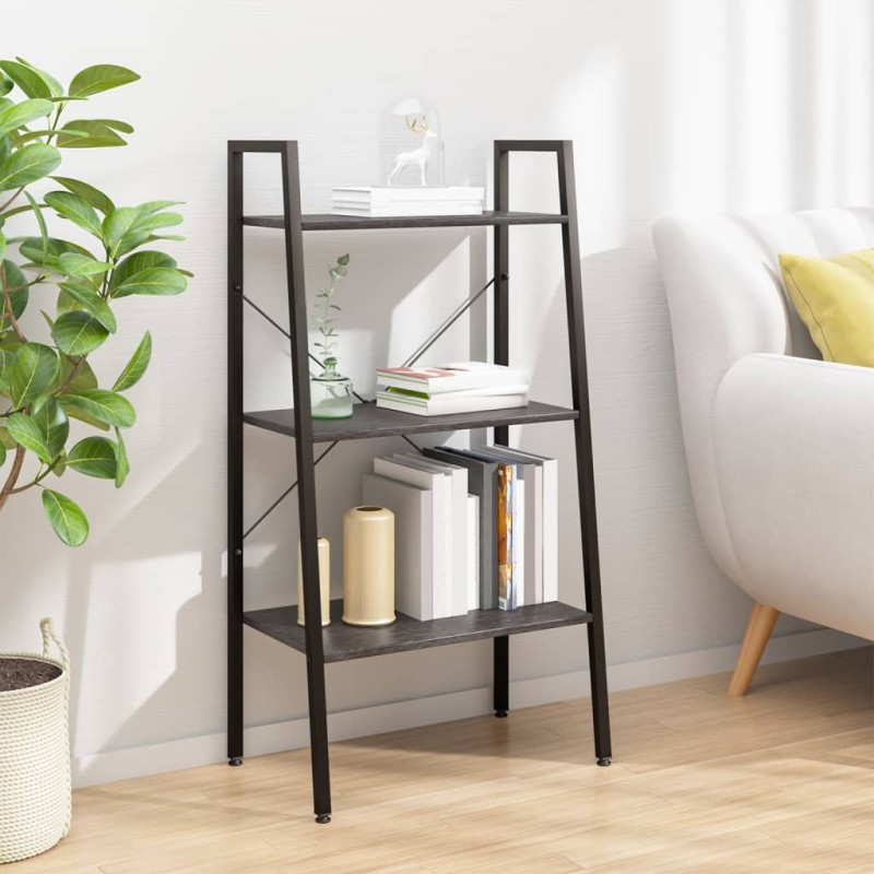 vidaXL Standregal mit 3 Böden Schwarz 56x35x108 cm vidaXL Standregal mit 3 Böden Schwarz 56x35x108 cm