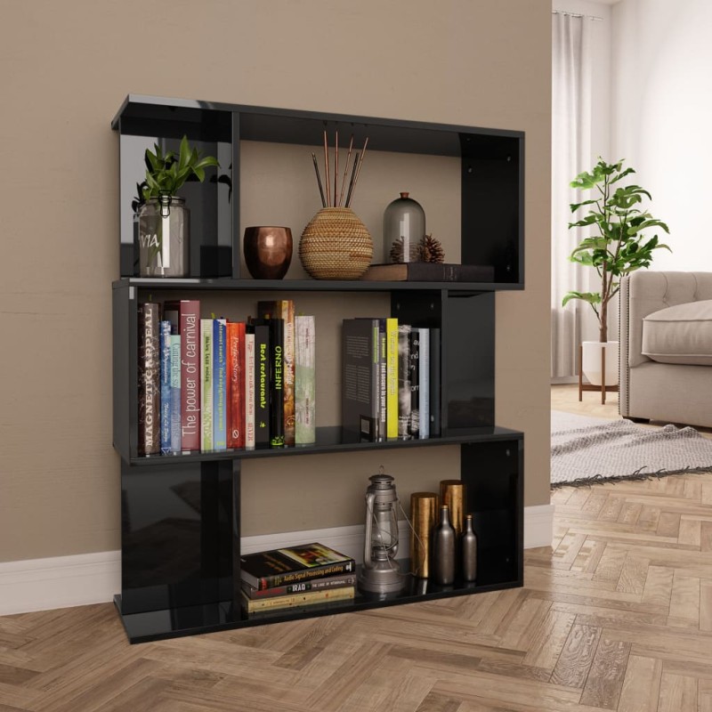 vidaXL Bücherregal/Raumteiler Hochglanz-Schwarz 80x24x96 cm vidaXL Bücherregal/Raumteiler Hochglanz-Schwarz 80x24x96 cm