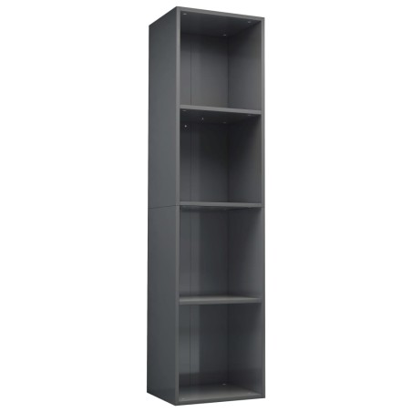 vidaXL Bücherregal/TV-Schrank Hochglanz-Grau 36x30x143cm Holzwerkstoff