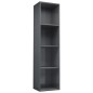 vidaXL Bücherregal/TV-Schrank Hochglanz-Grau 36x30x143cm Holzwerkstoff vidaXL Bücherregal/TV-Schrank Hochglanz-Grau 36x30x143cm Holzwerkstoff