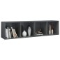 vidaXL Bücherregal/TV-Schrank Hochglanz-Grau 36x30x143cm Holzwerkstoff vidaXL Bücherregal/TV-Schrank Hochglanz-Grau 36x30x143cm Holzwerkstoff