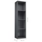 vidaXL Bücherregal/TV-Schrank Hochglanz-Grau 36x30x143cm Holzwerkstoff vidaXL Bücherregal/TV-Schrank Hochglanz-Grau 36x30x143cm Holzwerkstoff