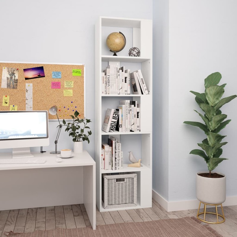 vidaXL Bücherregal/Raumteiler Weiß 45x24x159 cm Holzwerkstoff vidaXL Bücherregal/Raumteiler Weiß 45x24x159 cm Holzwerkstoff