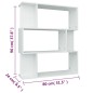 vidaXL Bücherregal/Raumteiler Weiß 80x24x96 cm Holzwerkstoff vidaXL Bücherregal/Raumteiler Weiß 80x24x96 cm Holzwerkstoff