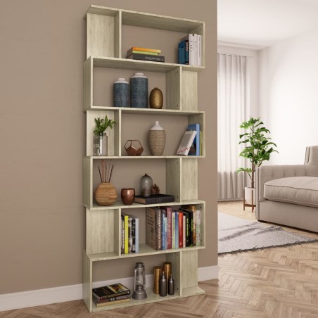 vidaXL Bücherregal/Raumteiler Sonoma-Eiche 80x24x192 cm Holzwerkstoff