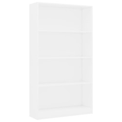 vidaXL Bücherregal 4 Fächer Weiß 80x24x142 cm Holzwerkstoff