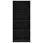 vidaXL Bücherregal 4 Fächer Schwarz 60x24x142 cm Holzwerkstoff vidaXL Bücherregal 4 Fächer Schwarz 60x24x142 cm Holzwerkstoff