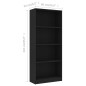 vidaXL Bücherregal 4 Fächer Schwarz 60x24x142 cm Holzwerkstoff vidaXL Bücherregal 4 Fächer Schwarz 60x24x142 cm Holzwerkstoff