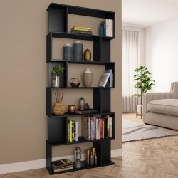 vidaXL Bücherregal/Raumteiler Schwarz 80x24x192 cm Holzwerkstoff