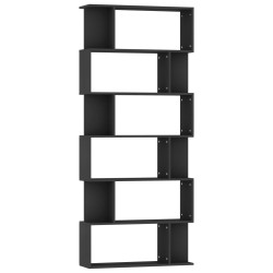 vidaXL Bücherregal/Raumteiler Schwarz 80x24x192 cm Holzwerkstoff