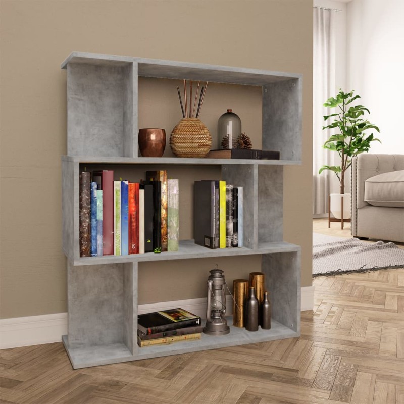 vidaXL Bücherregal/Raumteiler Betongrau 80x24x96 cm Holzwerkstoff vidaXL Bücherregal/Raumteiler Betongrau 80x24x96 cm Holzwerkstoff