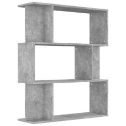 vidaXL Bücherregal/Raumteiler Betongrau 80x24x96 cm Holzwerkstoff