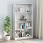 vidaXL Bücherregal 4 Fächer Hochglanz-Weiß 80x24x142 cm Holzwerkstoff vidaXL Bücherregal 4 Fächer Hochglanz-Weiß 80x24x142 cm Holzwerkstoff