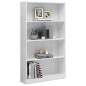 vidaXL Bücherregal 4 Fächer Hochglanz-Weiß 80x24x142 cm Holzwerkstoff vidaXL Bücherregal 4 Fächer Hochglanz-Weiß 80x24x142 cm Holzwerkstoff