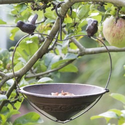 HI Vogelfutterspender Herzform 22 cm Braun   