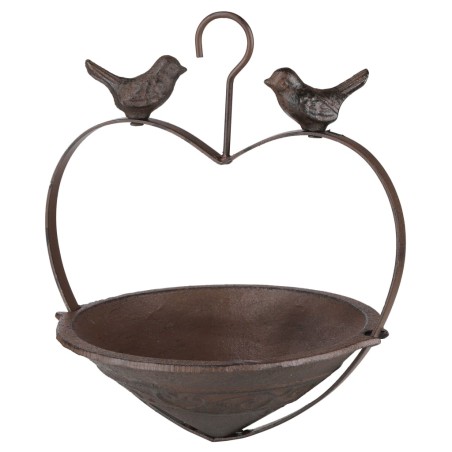 HI Vogelfutterspender Herzform 22 cm Braun   
