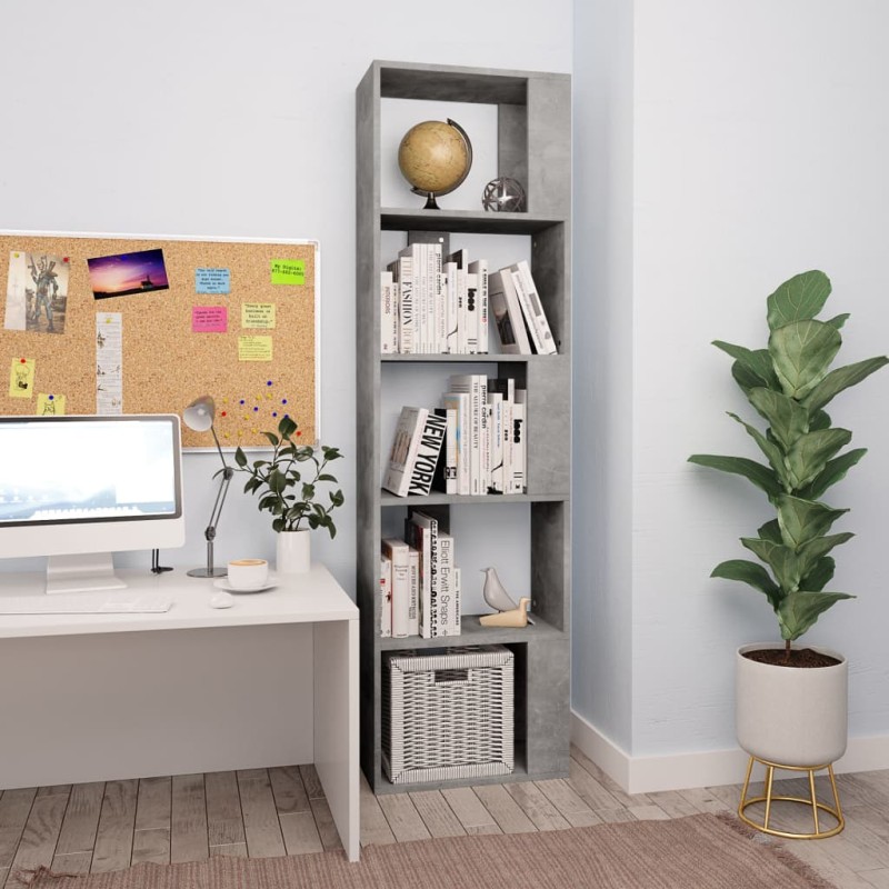 vidaXL Bücherregal/Raumteiler Betongrau 45x24x159 cm Holzwerkstoff vidaXL Bücherregal/Raumteiler Betongrau 45x24x159 cm Holzwerkstoff