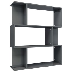 vidaXL Bücherregal/Raumteiler Hochglanz-Grau 80x24x96 cm Holzwerkstoff